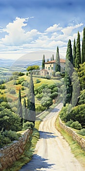 Expansive And Detailed Countryside Landscape: A Cinquecento Inspired Masterpiece