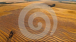 dry agricultural field aerial view. drought hits agriculture, climate change, environmental disaster. e