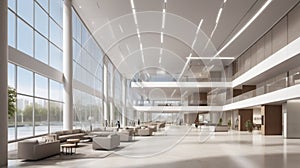 Expansive Modern Commercial Hall with Integrated LED Lighting