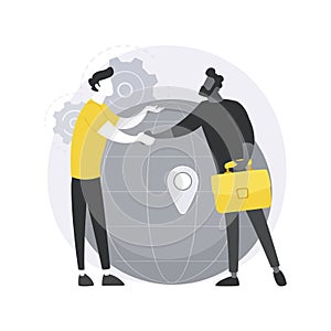 Expat work abstract concept vector illustration. photo