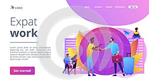 Expat work concept landing page