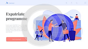 Expat work concept landing page