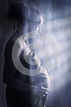 Expectation. Beautiful Pregnant Woman Silhouette