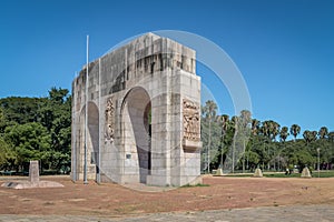 Expedicionario monument Arches at Farroupilha Park or Redencao Park in Porto Alegre, Rio Grande do Sul, Brazil