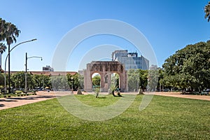 Expedicionario monument Arches at Farroupilha Park or Redencao Park in Porto Alegre, Rio Grande do Sul, Brazil photo