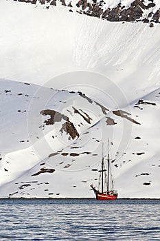 Expedition Boat, Oscar II Land, Artic, Svalbard, Norway