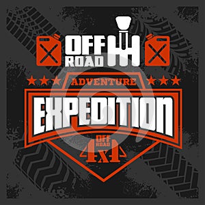 Expedition - emblem with 4x4 vehicle off-road design elements