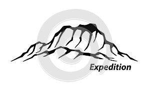 Expedition in mountains outdoor adventure climbing mountain range logo