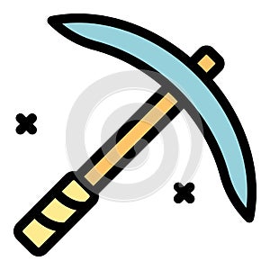 Expedition pick axe icon vector flat