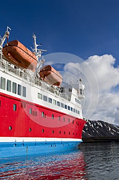 Expedition with a ship in the Arctic of Svalbard, Norway