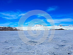 Expedition on ship and boat in Svalbard norway landscape ice nature of the glacier mountains of Spitsbergen Longyearbyen Svalbard