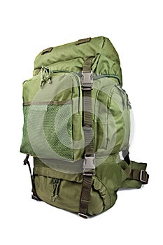 Expeditionary military backpack isolated on white background photo