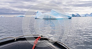 Expeditions - Zodiac cruises through Antarctic iceberg landscape at Portal Point