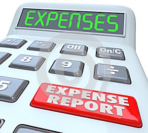 Expense Report Calcualtor Adding Receipts Business Costs photo