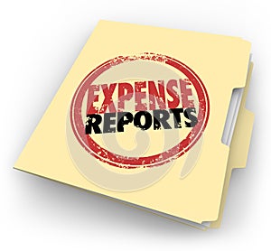 Expense Report Stamp Manila Folder Receipts Documents photo