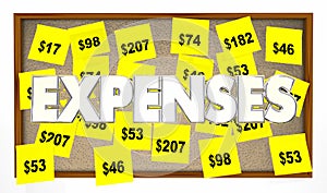 Expenses Costs Track Spending Sticky Notes