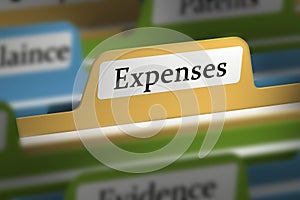 Expenses word on file folder tab