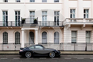 Expensive car in a posh London neighborhood