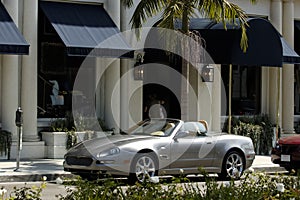 Expensive car on Rodeo Drive