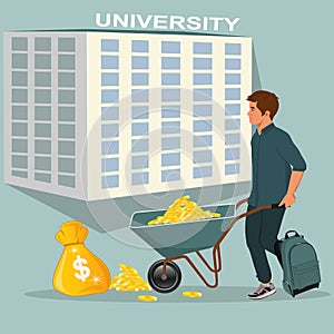 Expensive education concept, vector illustration