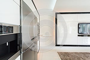 Expensive fridge in designed house