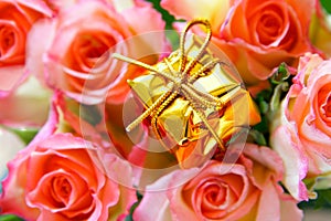 Expensive gift and roses