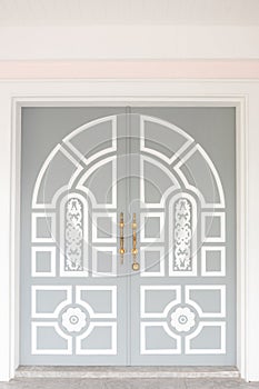 This is Expensive gray house door