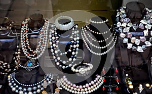 expensive jewellery  on a display for sale