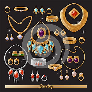 Expensive Luxurious Gold and Silver Jewelry Set