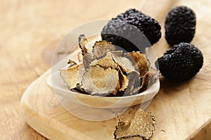 Expensive rare black truffle mushroom