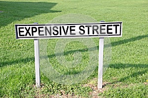 expensive sign street name plaque signage avenue destination place home post code