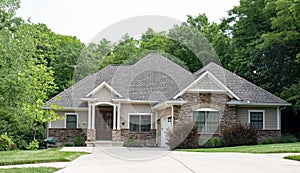 Expensive Stone & Shake-sided Home