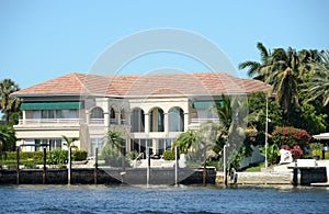 Expensive waterfront mansion
