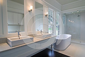 Expensive white bathroom