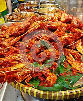 The Expensive XXL size Fried Prawn at Mamak Restaurant Penang Food Paradise