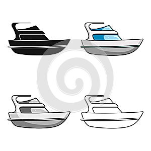 Expensive yacht for rich people.Yacht for vacations and short trips.Ship and water transport single icon in cartoon