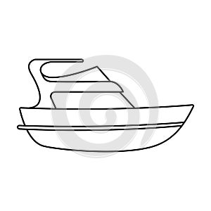 Expensive yacht for rich people.Yacht for vacations and short trips.Ship and water transport single icon in outline