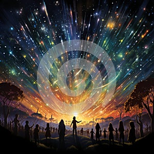 Celestial Performance: Meteor Shower Symphony