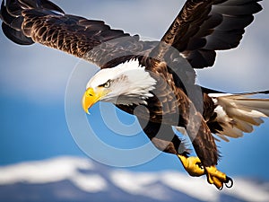 Majestic Bald Eagle in Flight High-Definition AI-Crafted Image photo