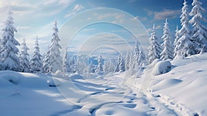 Winter Landscape In La Tuque: A Photorealistic Masterpiece photo