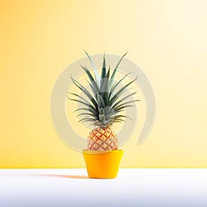 a sweet and juicy fruit with vibrant colors isoalted in yellow background