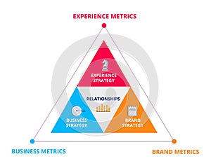 Experience business brand metrics infographic diagram white isolated background with flat color style