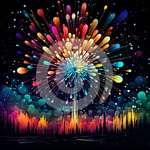 Midnight Mirage: Illusionary Fireworks Lighting up the Night photo