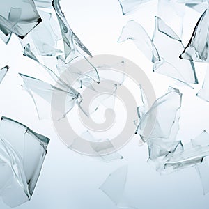Ethereal Dance of Abstract Glass Shards in Mid-Air photo