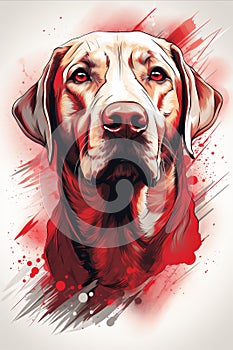 Stylized Canine Charm: A Labrador Retriever\'s Portrait photo