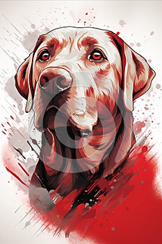 Stylized Canine Charm: A Labrador Retriever\'s Portrait photo