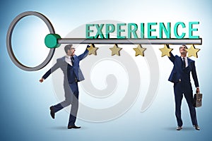 Experience and competence concept with key