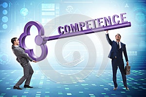 Experience and competence concept with key