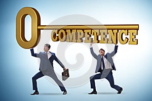 Experience and competence concept with key