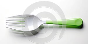 EcoConscious Stylish Aerial View of a Biodegradable TwoinOne Spoon and Fork Set for Sustainable Dining